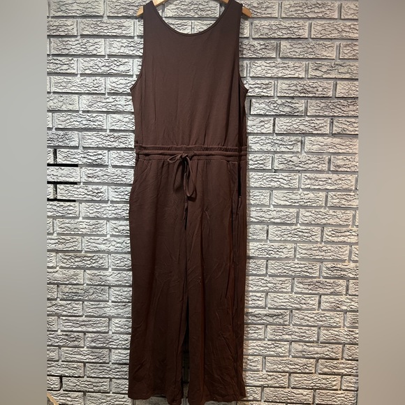 Smash + Tess Pants - Smash + Tess Chocolate Brown Sleeveless jumpsuit